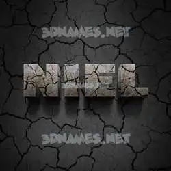niel in Cracked Stone style - 3D name wallpaper