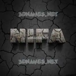 nifa in Cracked Stone style - 3D name wallpaper