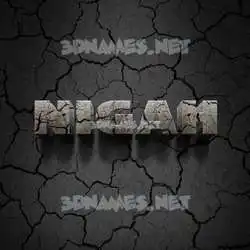 nigah in Cracked Stone style - 3D name wallpaper