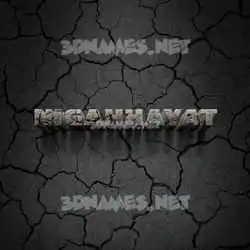 nigahhayat in Cracked Stone style - 3D name wallpaper
