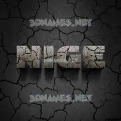 nige in Cracked Stone style - 3D name wallpaper