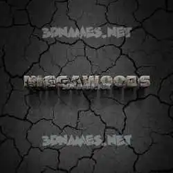 niggawoods in Cracked Stone style - 3D name wallpaper