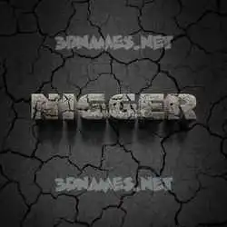 nigger in Cracked Stone style - 3D name wallpaper