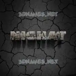 nighat in Cracked Stone style - 3D name wallpaper