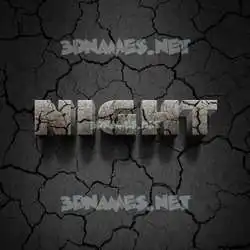 night in Cracked Stone style - 3D name wallpaper
