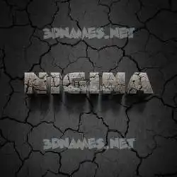 nigina in Cracked Stone style - 3D name wallpaper