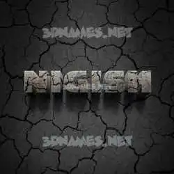 nigish in Cracked Stone style - 3D name wallpaper