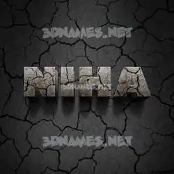 niha in Cracked Stone style - 3D name wallpaper