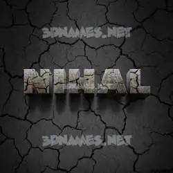 nihal in Cracked Stone style - 3D name wallpaper