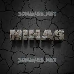 nihas in Cracked Stone style - 3D name wallpaper