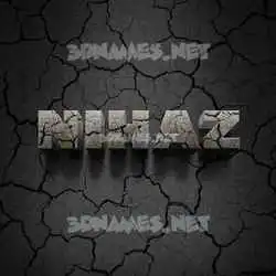 nihaz in Cracked Stone style - 3D name wallpaper