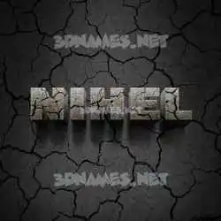 nihel in Cracked Stone style - 3D name wallpaper