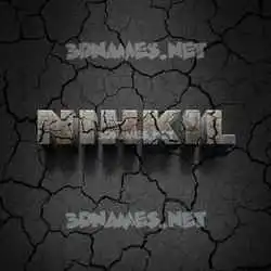 nihkil in Cracked Stone style - 3D name wallpaper