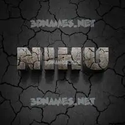 nihu in Cracked Stone style - 3D name wallpaper