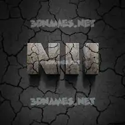 nii in Cracked Stone style - 3D name wallpaper