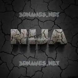 nija in Cracked Stone style - 3D name wallpaper