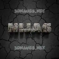 nijas in Cracked Stone style - 3D name wallpaper