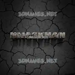 nijaskhan in Cracked Stone style - 3D name wallpaper