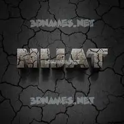 nijat in Cracked Stone style - 3D name wallpaper