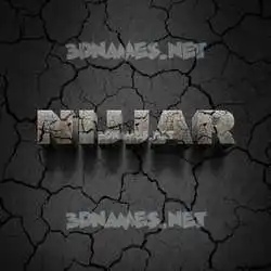 nijjar in Cracked Stone style - 3D name wallpaper