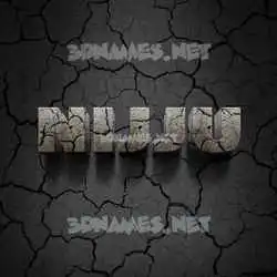 nijju in Cracked Stone style - 3D name wallpaper
