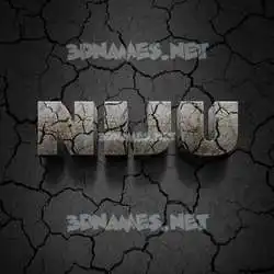 niju in Cracked Stone style - 3D name wallpaper