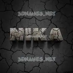 nika in Cracked Stone style - 3D name wallpaper