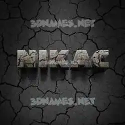 nikac in Cracked Stone style - 3D name wallpaper