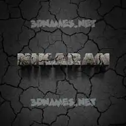 nikaran in Cracked Stone style - 3D name wallpaper