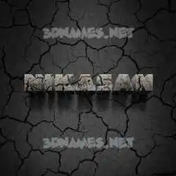 nikasan in Cracked Stone style - 3D name wallpaper