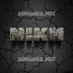 nikh in Cracked Stone style - 3D name wallpaper