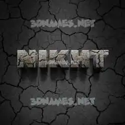 nikht in Cracked Stone style - 3D name wallpaper