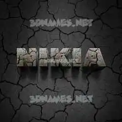 nikia in Cracked Stone style - 3D name wallpaper