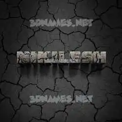 nikilesh in Cracked Stone style - 3D name wallpaper