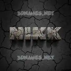 nikk in Cracked Stone style - 3D name wallpaper