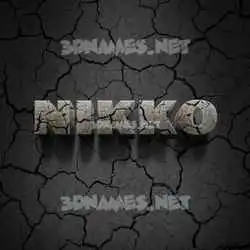 nikko in Cracked Stone style - 3D name wallpaper