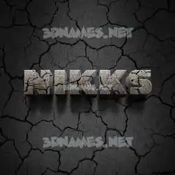 nikks in Cracked Stone style - 3D name wallpaper