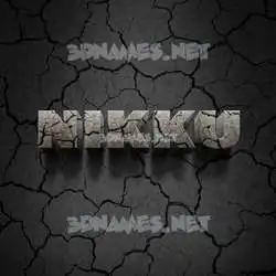 nikku in Cracked Stone style - 3D name wallpaper