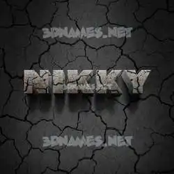 nikky in Cracked Stone style - 3D name wallpaper