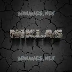 niklas in Cracked Stone style - 3D name wallpaper