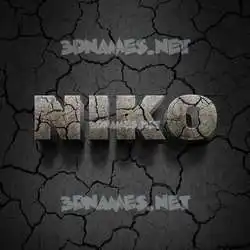 niko in Cracked Stone style - 3D name wallpaper
