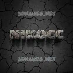 nikocc in Cracked Stone style - 3D name wallpaper