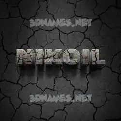 nikoil in Cracked Stone style - 3D name wallpaper