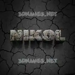 nikol in Cracked Stone style - 3D name wallpaper