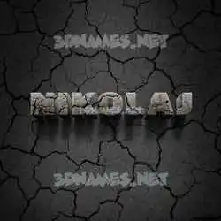 nikolaj in Cracked Stone style - 3D name wallpaper