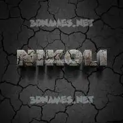 nikoli in Cracked Stone style - 3D name wallpaper