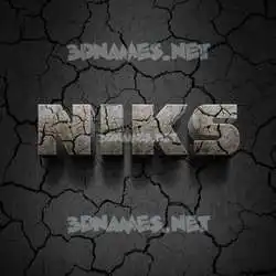 niks in Cracked Stone style - 3D name wallpaper