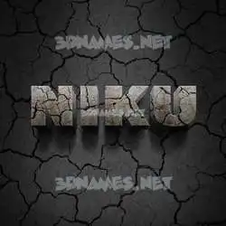 niku in Cracked Stone style - 3D name wallpaper