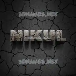 nikul in Cracked Stone style - 3D name wallpaper