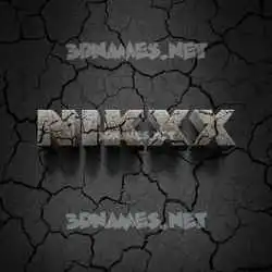 nikxx in Cracked Stone style - 3D name wallpaper